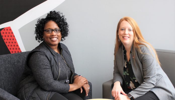 Maya Lynum-Walker (left) was matched with Angela Taylor as part of a pilot mentoring program.