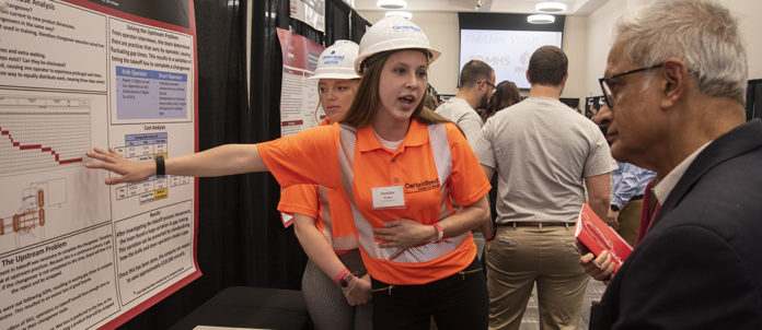 At the first J.B. Speed School of Engineering Engineering and Design Innovation showcase, nearly 90 teams totaling more than 350 students showed off their posters and prototypes.