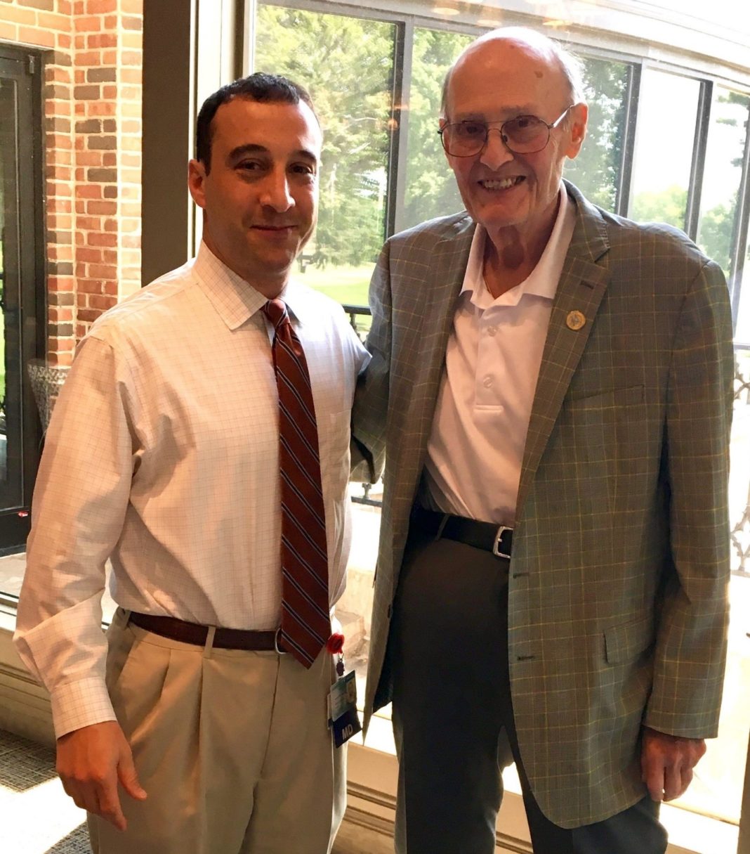 UofL cardiologist and researcher Andrew DeFilippis, M.D., left, with the late James Ryan.