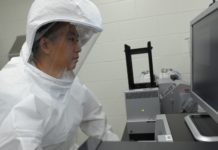 Donghoon Chung, Ph.D., in the Regional Biocontainment Lab at the University of Louisville