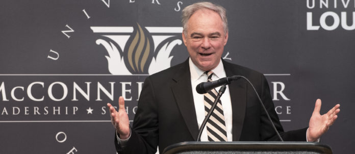 U.S. Senator Tim Kaine speaks at UofL