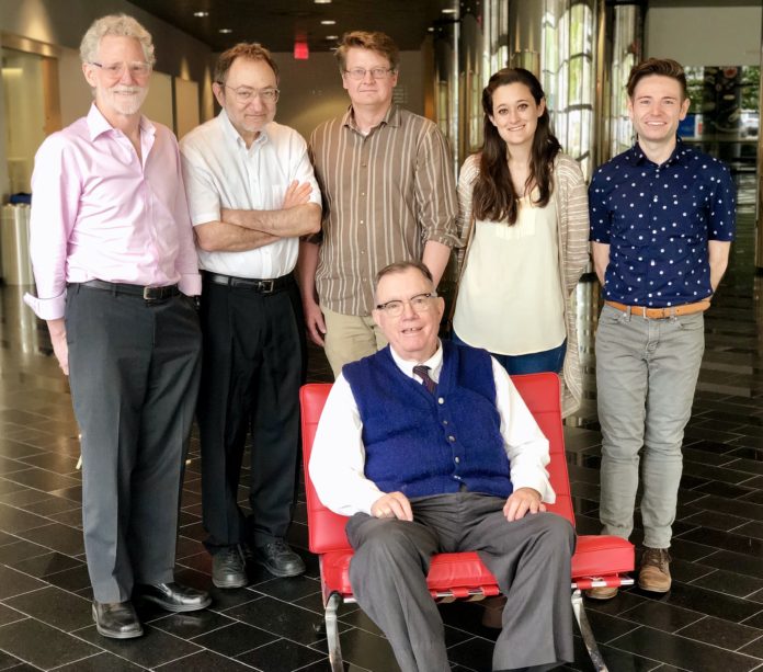 Nobel laureate Dr. Fire (back row, second from left) talked genetics at UofL as part of the Bloch Lecture Series.