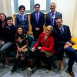 At Harvard Medical School, front row, left to right: UofL eQuality presenters Rhiannon Ledgerwood, M.D., Susan Sawning, M.S.S.W., Amy Holthouser, M.D., and Adam Neff, M.D. Back Row: Harvard Medical School’s Jessica Halem, M.B.A., Jenny Potter, M.D., Alex S. Keuroghlian, M.D., M.P.H., and John L. Dalrymple, M.D.