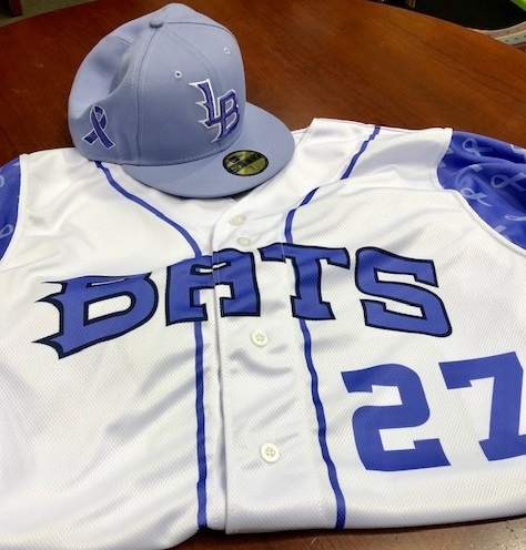 Special jerseys worn by the Louisville Bats on cancer survivors night and replica lavender hats will be sold with proceeds going to the M. Krista Loyd Resource Center