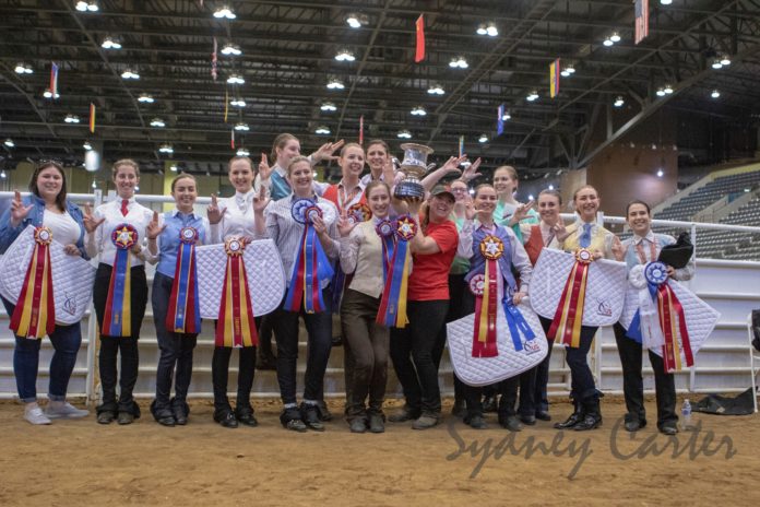 UofL's national championship Saddle Seat Team. Photo courtesy of Sydney Carter Photography.