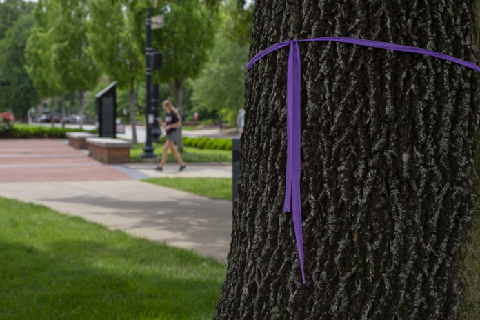 Ash trees like this one on Belknap Campus are being treated to protect them from the emerald ash borer.