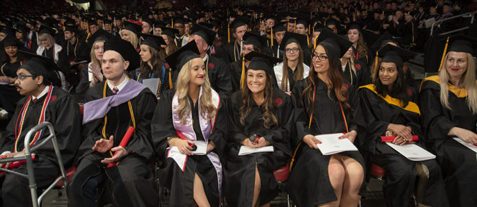 The number of spring graduates was expected to top 3,200—which would best last spring’s record of 3,172 graduates.