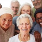 Older adults smiling together.