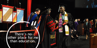 Tre'Von Watts receiving his UofL diploma