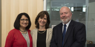 UofL president Neeli Bendapudi, 55,000 Degrees executive director Mary Gwen Wheeler and JCTC CEO Ty Handy