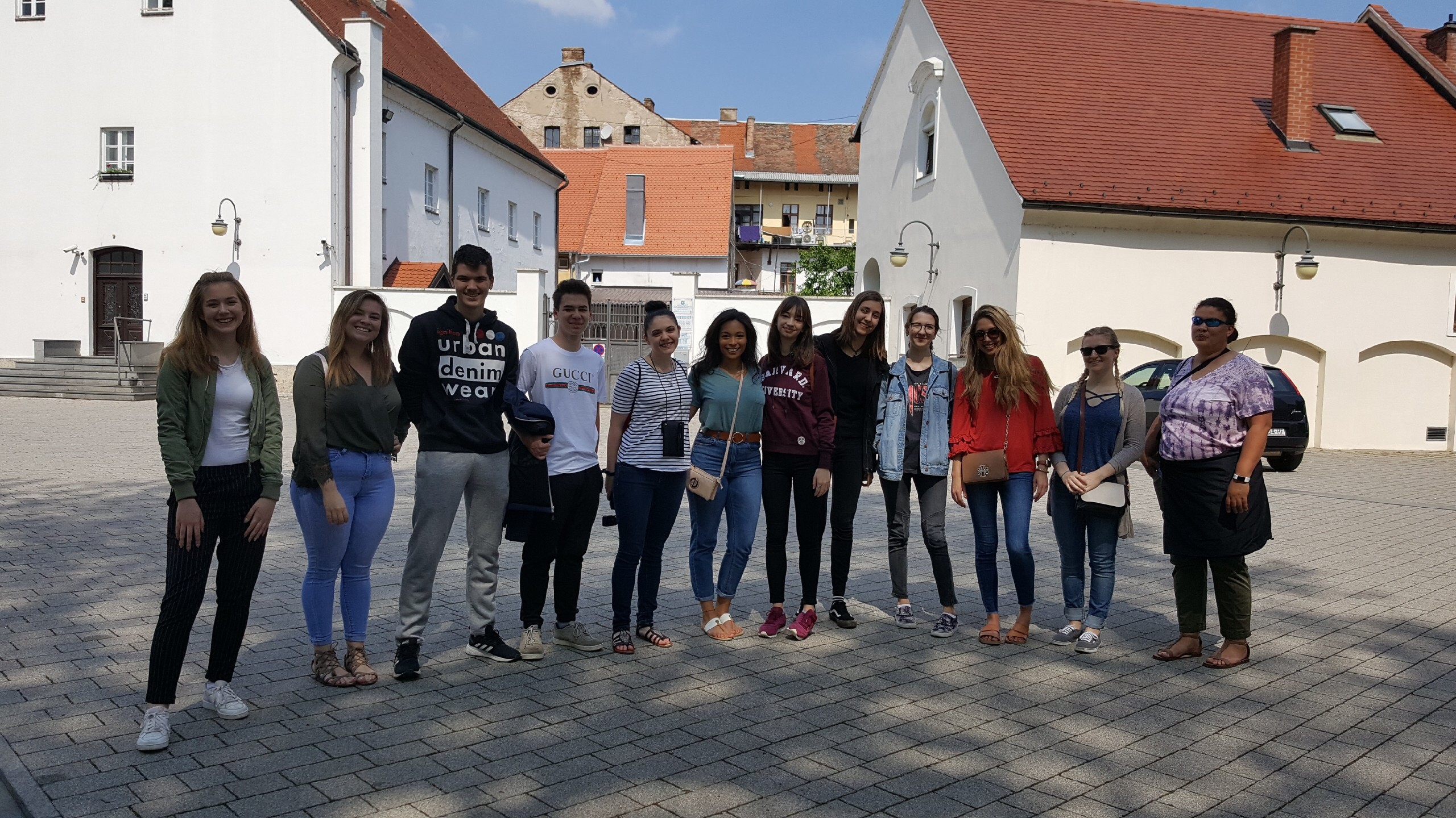 Mackenzie Burke (middle, striped shirt) and her fellow UofL students on an ISLP trip in Croatia, spring 2019.