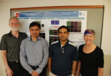 UofL scientists involved in the research, from left to right: Ron Gregg, Ph.D.; Nazarul Hasan, Ph.D.; Gobinda Pangeni, Ph.D.; Maureen McCall, Ph.D.