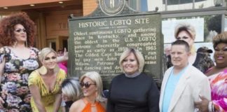 One of KY’s first historic markers to to commemorate LGBTQ culture. Photo courtesy of UofL's Anne Braden Institute for Social Justice Research.