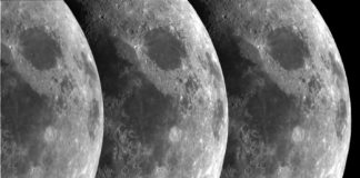 Triptych of the moon, courtesy of NASA