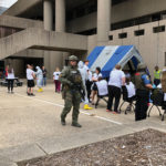 Medical students and first responders participate in a mass shooting drill