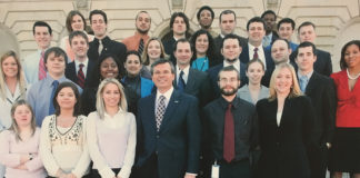 UofL students in the Frankfort Legislative Internship Program pose for a picture.