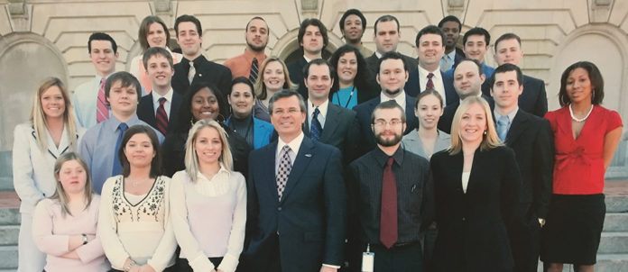 UofL students in the Frankfort Legislative Internship Program pose for a picture.