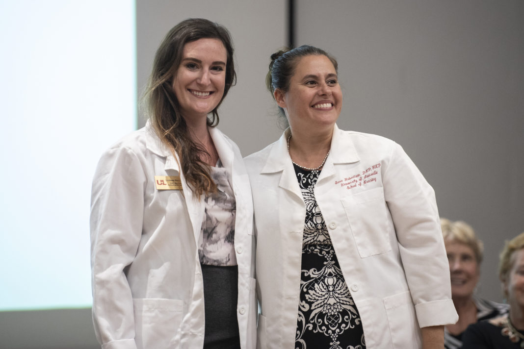 NWC_5333 DNP student and nursing faculty Sara Robertson, DNP, APRN, FNP-C at the 2018 White Coat Ceremony