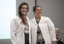DNP student and nursing faculty Sara Robertson, DNP, APRN, FNP-C at the 2018 White Coat Ceremony