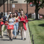 Students on campus.