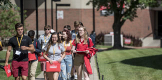 Students on campus.