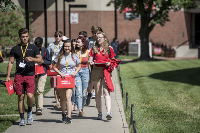 Students on campus.