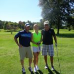 Ted Gobbel, Sally Smith and Lou Baylor at the 2018 Hammertime Golf Scramble
