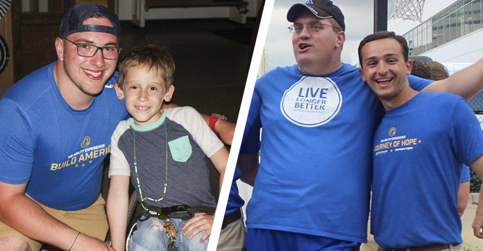 Pi Kappa Phi brothers and UofL students Antonio Burgess and Mahfouz Matthew Batshoun volunteered for The Ability Experience in the summer of 2019.