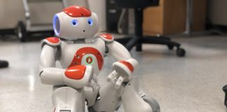 A robot currently being used to study autism and children