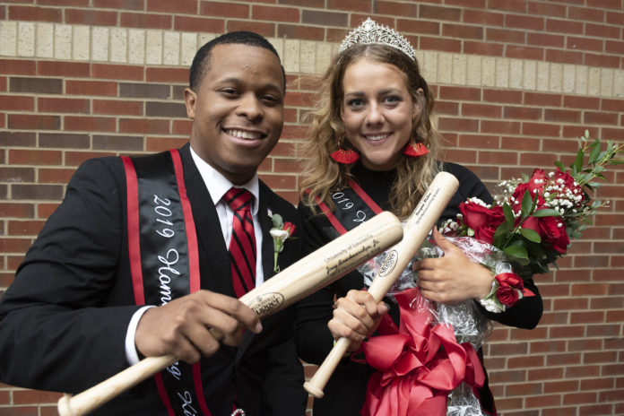 Reagan Miller, right, will graduate in May with a political science degree.