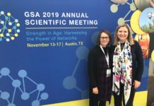 Anna Faul, PhD, and Catherine P. Carrico, PhD, President of the National Association for Geriatric Education board
