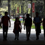 Students walking on campus