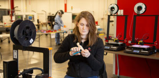 A team of Speed students are printing 3-D face shields for health care workers, to help with the shortage due to COVID-19.