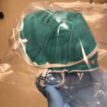 N95 respirator that has been decontaminated received tally marks on the strap