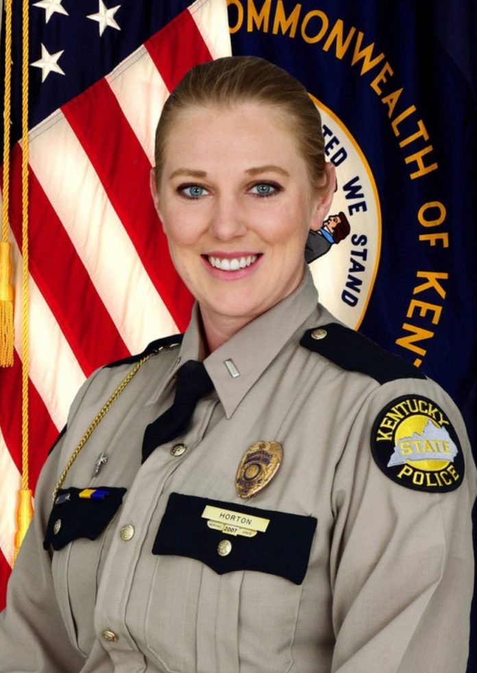 Lt. Emily R. Horton, the first female Commercial Vehicle Enforcement Division officer to graduate from the SPI