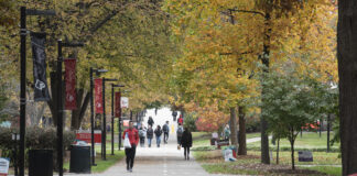 Campus in the middle of fall