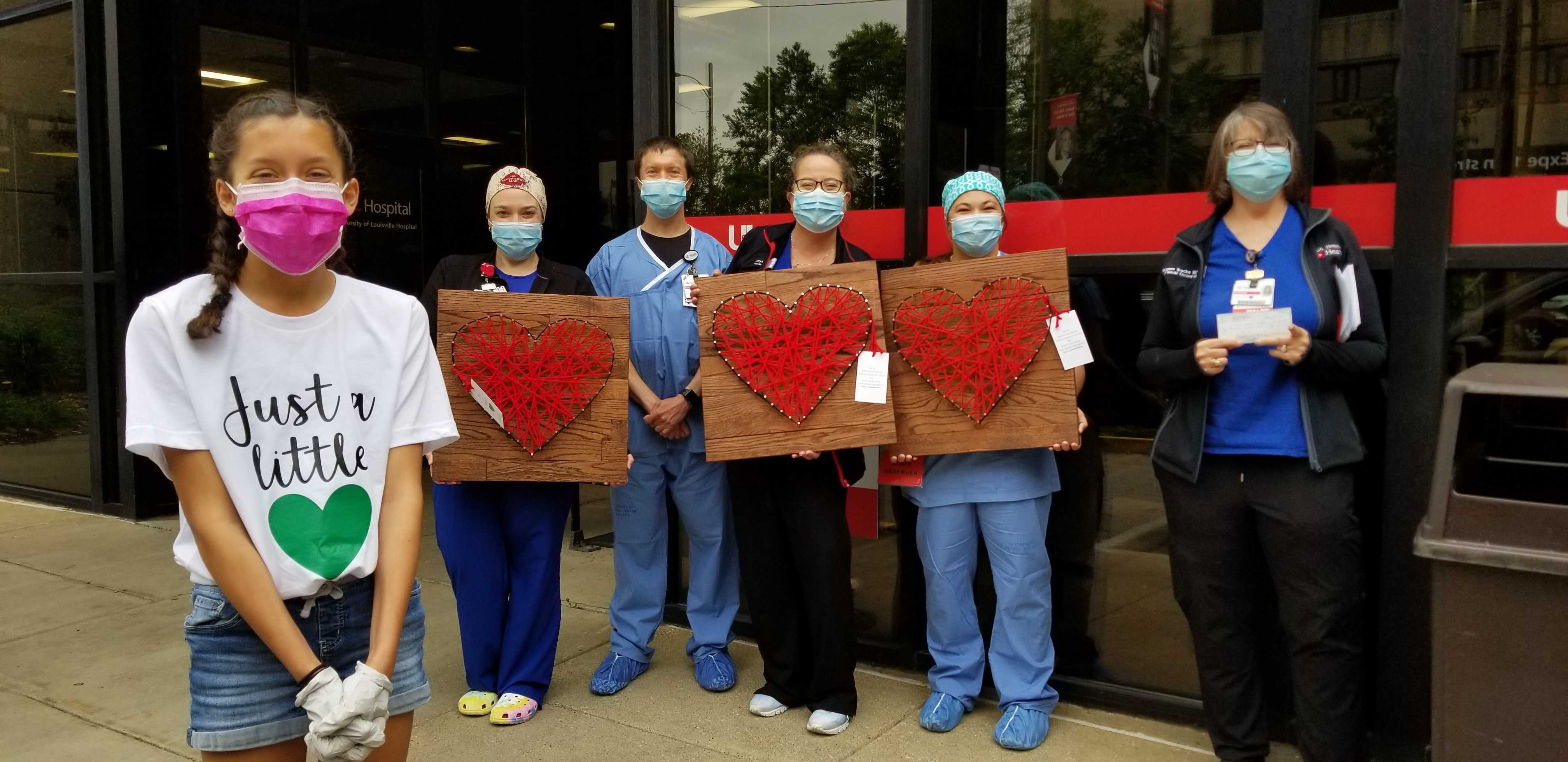Megan Chelliah (11) donated $1,000 and three string art pieces to our nurses who have been working on COVID floors.