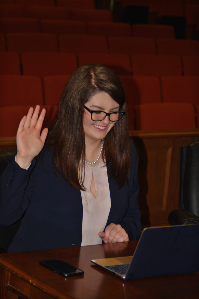 Katie Davidson was sworn in virtually as an intern for the Sixth Circuit in May.