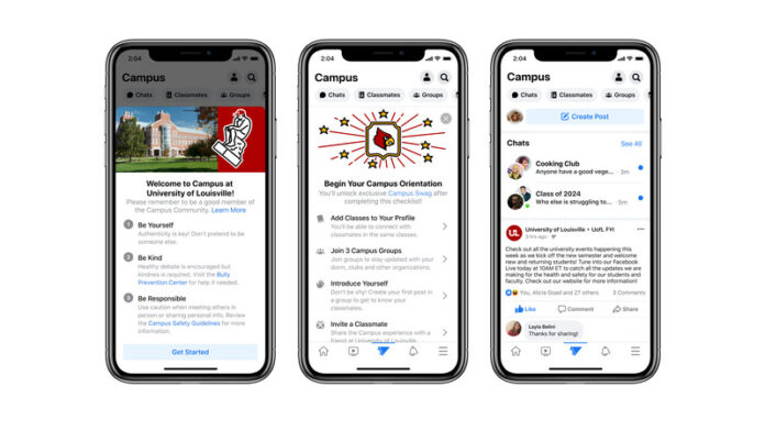 UofL is one of 30 universities testing Facebook Campus.