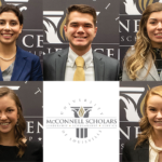 The McConnell Scholars are (top row): Caleb Aridano, Yelena Bagdasaryan, Jacob Banta, Emily Bevins, Paighton Brooks. Second row: Sawyer Depp, Katie Hayden, Mary Catherine Medley, Bryson Sebastian.