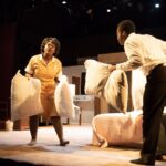 UofL alumni LaShondra Hood and Xavier Harris in The Mountaintop by Katori Hall. The Mountaintop was performed last year on campus and at the 2019 National Black Theatre Festival in Winston Salem, NC.