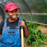 Mariel Gardner in her garden.