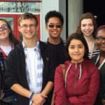 Jami McCoy Allen (right) visits UofL with her students.