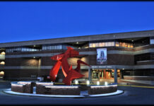 College of Business at night