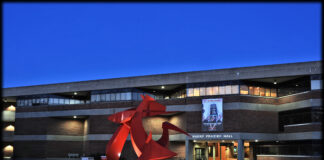 College of Business at night