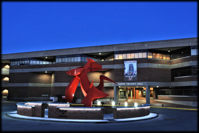 College of Business at night College of Business at night