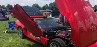 Vehicles such as this Corvette will be featured at the Cruzin’ for Cancer events, all benefitting the UofL Health – Brown Cancer Center.