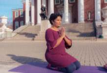 woman doing yoga