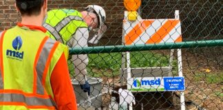 Wastewater samples taken by Louisville/Jefferson County Metropolitan Sewer District. Photo courtesy MSD.