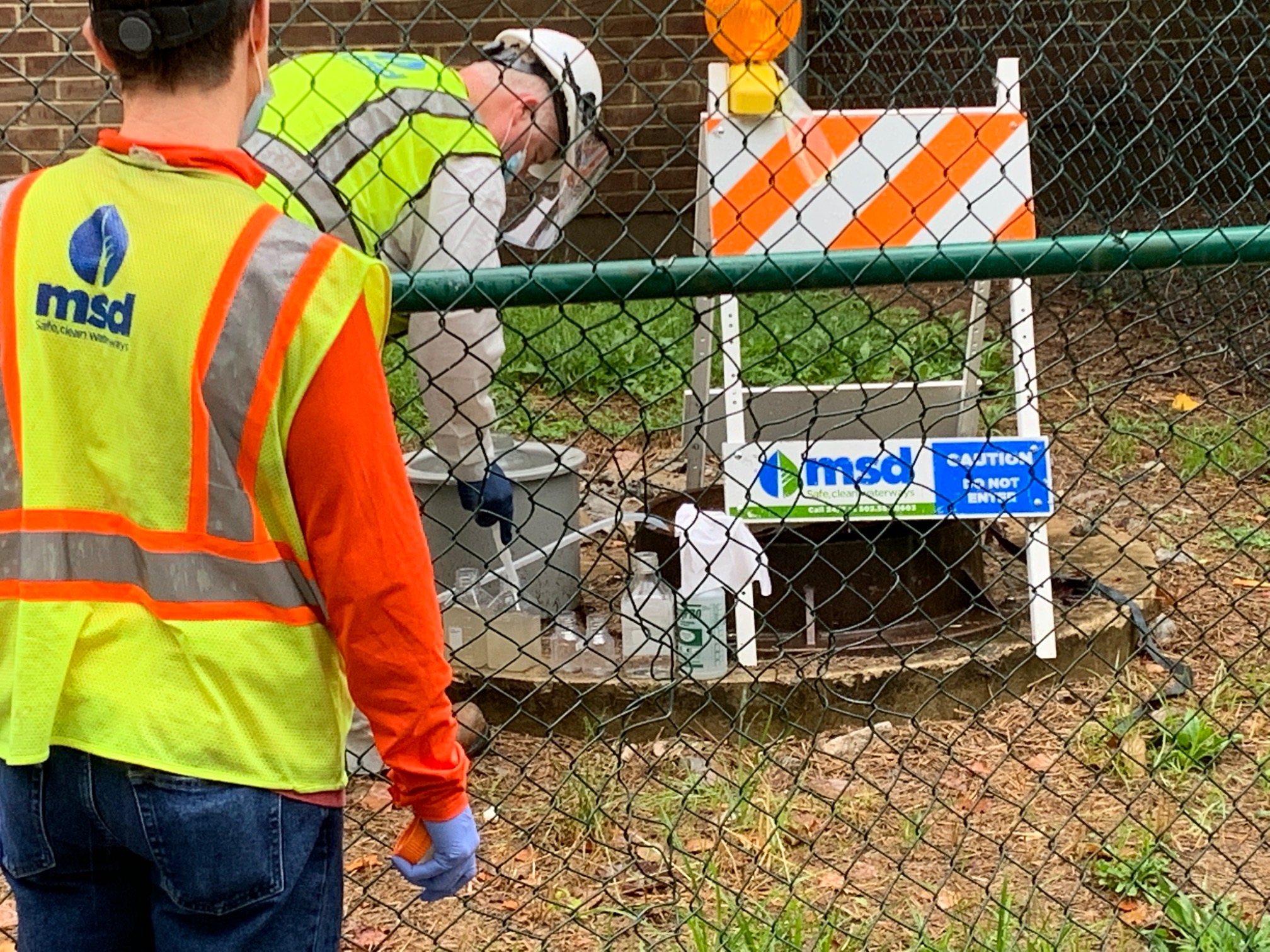 Wastewater samples taken by Louisville/Jefferson County Metropolitan Sewer District. Photo courtesy MSD.